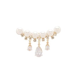 LISADORE Pearl Brooch Sweater Shawl Clips Faux Rhinestone Pearls Brooch Badge Tassel Crystal Brooch Shining Corsage Safety Pin Lapel Pin Badge Dresses Clothing Accessories Jewelry Gift Gold Tone