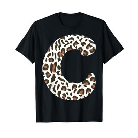 leopard animal print pattern monogram initial name letter c T-Shirt