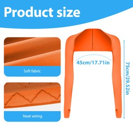 GXGM Damen Bolero,Armlinge Damen,UV-Schutz Bolero Damen Sonnenschutz Schal Armstulpen Eisseide Kühlschal Armmanschetten mit Fingerlöchern Fingerlose Handschuhe Ärmel - Orange