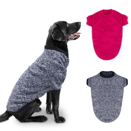 Rypet 2 Pack Large Dog Sweaters for Winter Dog Classic Knitwear Sweater Soft Thickening Warm Dog Clothes for Medium Large Dogs