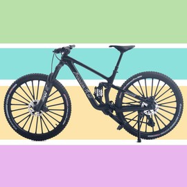 Kuasting Kuasting 1:8 Scale Die-Cast Mini Mountain Bike Toy Downhill Bicycle Model DS Cake Topper DH Desktop Decoration Crafts for Cycling Lovers Bike Racers Athletes Children Boys and Girls (Black)