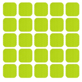PATIKIL Reflective Stickers, 30 Pcs Safety High Visibility Reflective Sticker Waterproof Driveway Reflectors for Bicycle, Motorcycle, Fluorescent Green (Square)