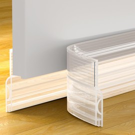OXRQ Door Draft Stopper, Door Sweep for Bottom of Door, Weather Stripping Door Seal, Under Door Gap Filler, Under Door Draft Blocker Soundproof/Insulator, Door stoppers (Transparent, 78‘’)