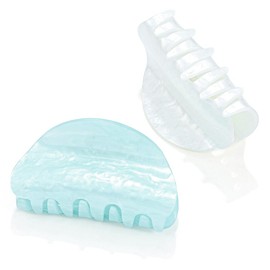 CAKURE Cute Claw Clips Pink Hair Clips Acrylic Medium Hair Claws Hair Accessories for Women (Pack of 2) (c-white&light blue)