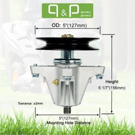 q&p Outdoor Power 918-06981 50" Deck Spindle Assembly with 5" Pulley Replaces 918-06981 Fits Cub Cadet XT1-LT50 and XT2-LX50 with Mounting Screws