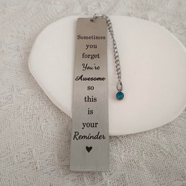 Christmas Birthday Gifts Bookmarks Inspirational Gift Bookmark for Women Men Sometimes You Forget You're Awesome Gift Book Markers for Book Lovers Coworker Gifts for Bookworm