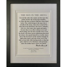 Motivational Quote. The Man In The Arena by Theodore Roosevelt on 11x14 Archival Parchment