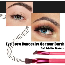 Bluemega Lápiz de Cejas Con Cepillo 4D Hair Stroke Brow Stamp,Marrón Oscuro Gel para Cejas, Pincel para Cejas con Crema, Multifunción, Pincel Realista Ultrafino Angular, Kit de Maquillaje