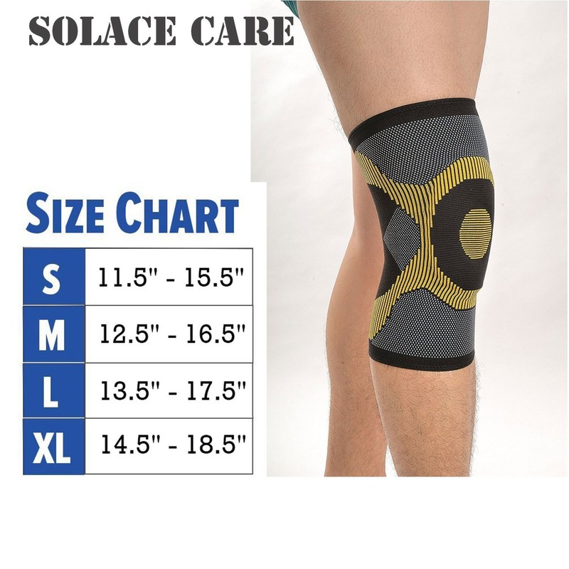 Solace Care Adjustable Elastic Compression Knee Support Sleeve - Knee