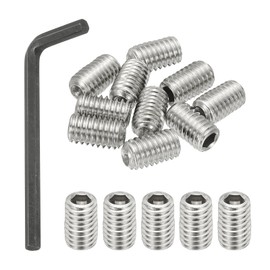 PATIKIL 3/8-16x5/8 Hex Socket Grub Screws, 10 Pcs Cup Point Set Screw with Wrench