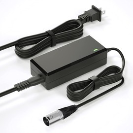 24V 2A Scooter Charger, Suitable for Go Go Elite Traveler, Pride Mobility, Jazzy Electric Chair Battery, and Plus Ezip Mountain Trailz 3-pin XLR Connector