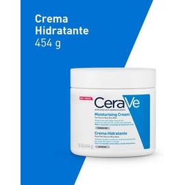 Crema hidratante CeraVe diaria para rostro y cuerpo, diseñada para piel seca, en presentación de 454 gramos.