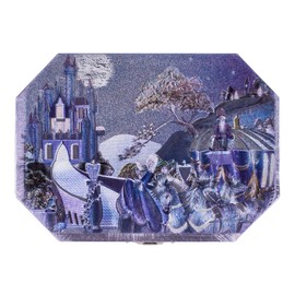 Broadway Gifts Purple Castle Ballerina Swan Lake Music Jewelry Box