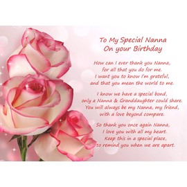 Birthday Poem Verse Greeting Card (Special Nanna, from Granddaughter)