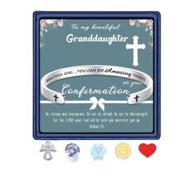 SAM & LORI Confirmation Gifts for Teenage First Communion Gift for Catholic Baptism Bracelet for Teen 1st Communion Gifts Christian Religious Sponsor Easter Daughter Granddaughter