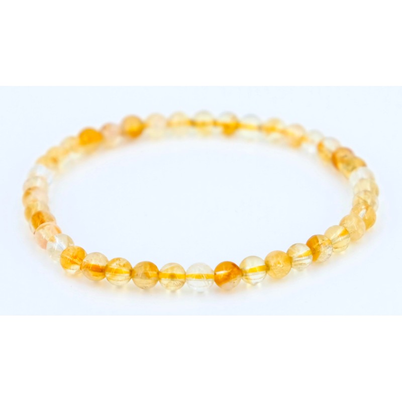Taddart Minerals - Yellow Natural Gemstone Citrine Bracelet with 4mm