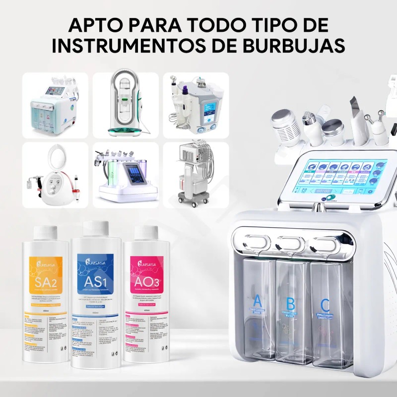 Kit Soluciones Hydrafacial As1 Sa2 Ao3 Hydradermabrasion