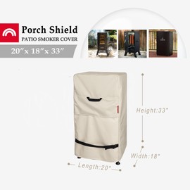 Porch Shield 30 Inch Electric Smoker Cover for Masterbuilt Smoker, Waterproof Heavy Duty Outdoor Smoker Grill Covers 20W x 18D x 33H inch, Beige