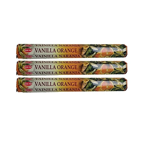 HEM (Hem): Incense Sticks, Incense, Hexagonal Incense, Set of 3 (Vanilla Orange)