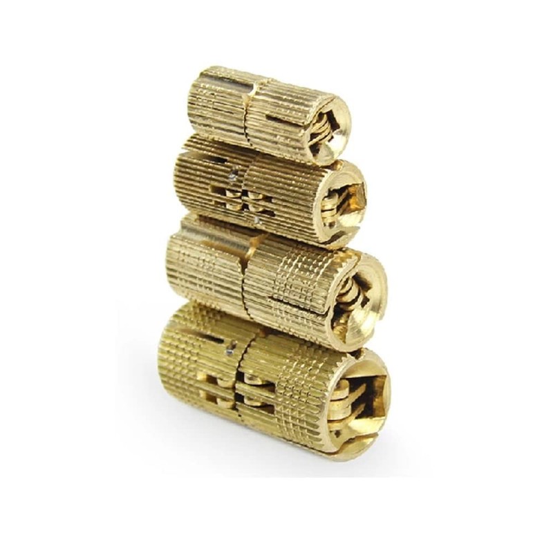 4Pcs Barrel Hinge Copper Brass Cabinet Gift Box Hidden Brass