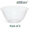 eMKay® Set of 2 Clear Plastic Mixing Bowls - 20cm