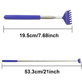Back Scratcher, Stainless Steel Back Massager, Telescoping Scratching Tool, Portable Extendable Back Scratcher with Telescopic Handle for Adults Men Women Itch Relief(Blue)