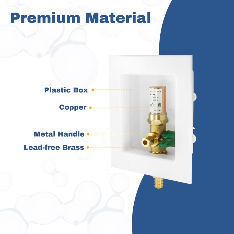 2-PACK GUOFIS Icemaker Outlet Box with 1/2" PEX Crimp Inlet