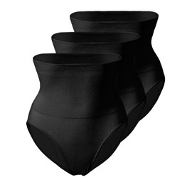 Yenita Pack of 3 women's bodice briefs with slimming effect, figure-shaping briefs, black