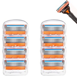 Ligefoy Compatible Fusion Replacement Blade for Gillette Razor, Replacement Blade, Shave, Manual Razor, 8 Pieces, Replacement