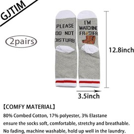2 Pairs Classic Comedy Show Gift TV Quotes Gift Please Do Not Disturb I’m Watching Sitcom Present Socks for TV Show Lovers (Watching Fras)