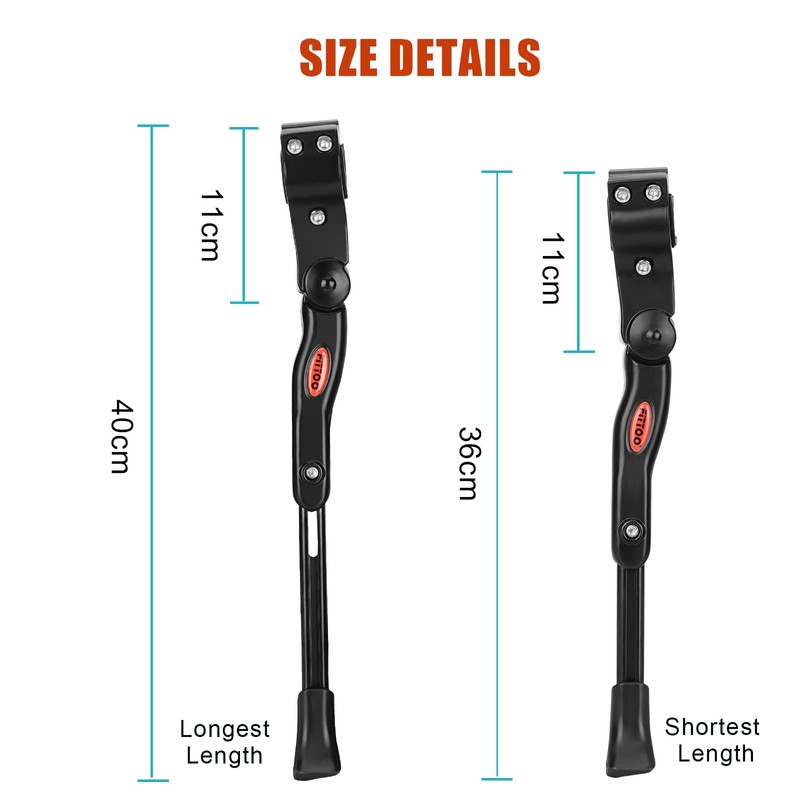 FITTOO Bike Kickstand, Light Weight (280grams), Adjustable Bicycle Side Stand