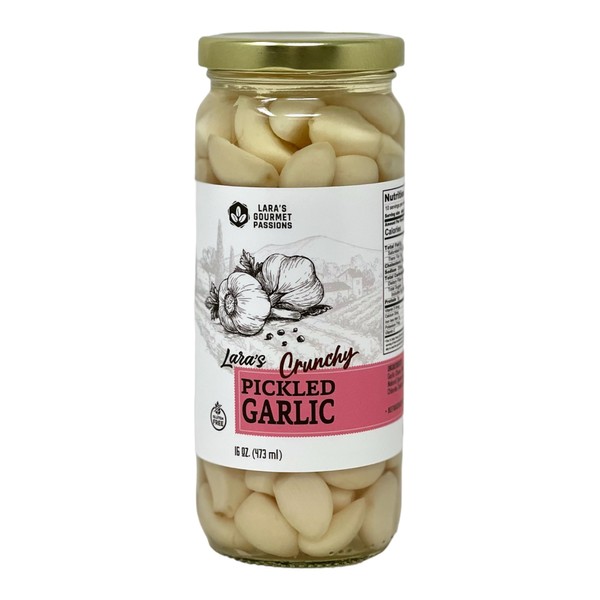 Lara’s Pickled Garlic in Jar (16 fl oz) - Crunchy