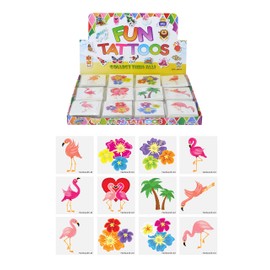 Henbrandt 72 x Flamingo Temporary Tattoos Children's Birthday Loot Party Bag Filler