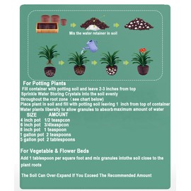 Water Storing Crystals for Plants Water Gel Helps Prevent Over and Underwatering in Outdoor and Indoor Plants Small Water Storing Polymer Crystals Keeps The Soil Moist (12 Ounce)