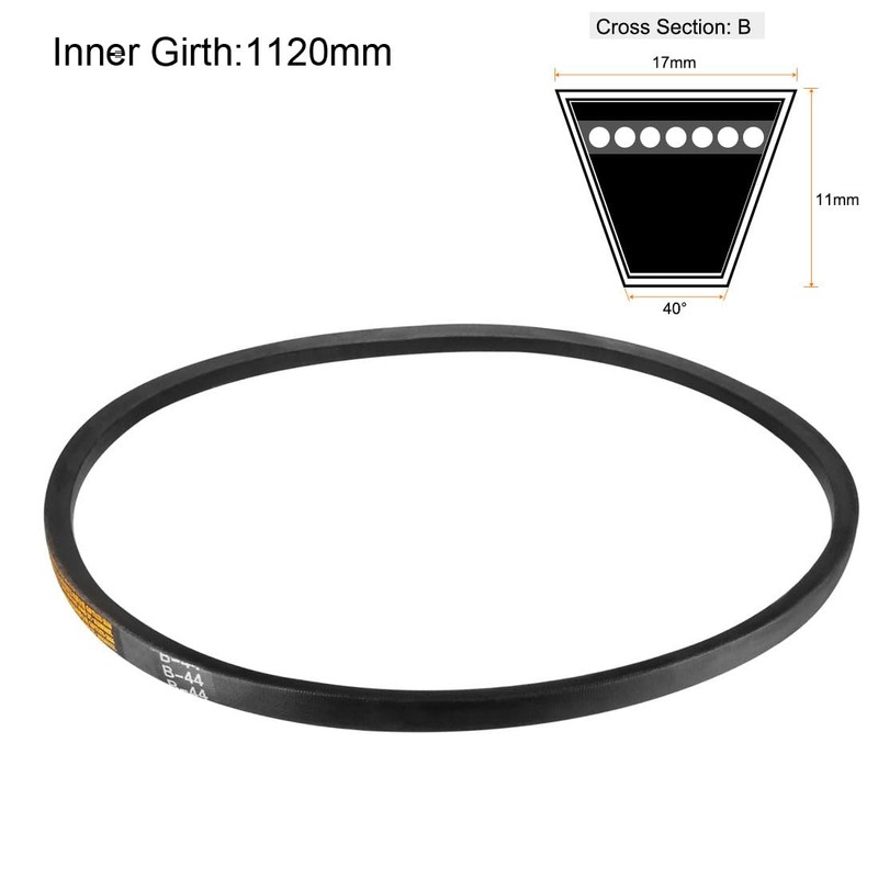 sourcing map B-44 V-Belt 44 Inch Pitch Length, B-Section Rubber