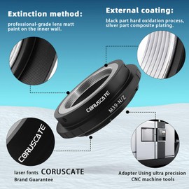 M39 to NIK/Z Lens Mount Adapter Compatible with LM M39 L39 LTM 39mm Lens to NIK Z-Mount Camera.Z30, Z9, Z8, Z6, Z7, Z5, Z50+ Lens cleaning cloth