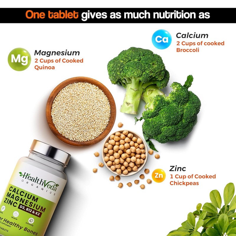 Generic Organics Calcium, Magnesium, Zinc with Vitamin D3 & B12,