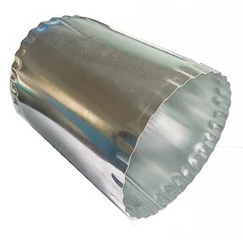 4” Dryer Vent Duct Extension Connector with Bead and Crimp, Metal Round Ventilation Systems Coupler Hose Pipe Coupling, Diameter 4” X Length 4.9”, Aluminum Foil Tape Included for Sealing