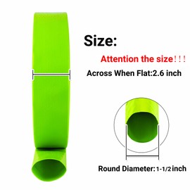 1-1/2" (Flat 2.6’’ width) x 100 FT Pool Backwash Hose, Green Heavy Duty Reinforced PVC Lay Flat Water Discharge Hose for Swimming Pool Filter Pump,with 2 Clamp