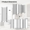 Room Divider 6-Panel Privacy Screen, Portable Screen Steel Frame with