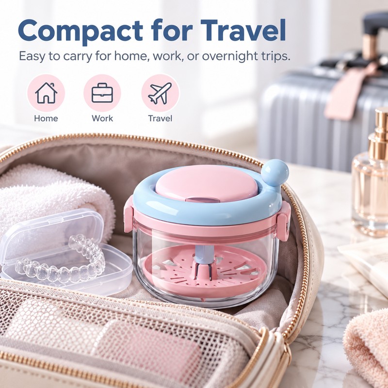 Rotating Retainer Case for Oral Appliance Storage – Drainable Ventilated