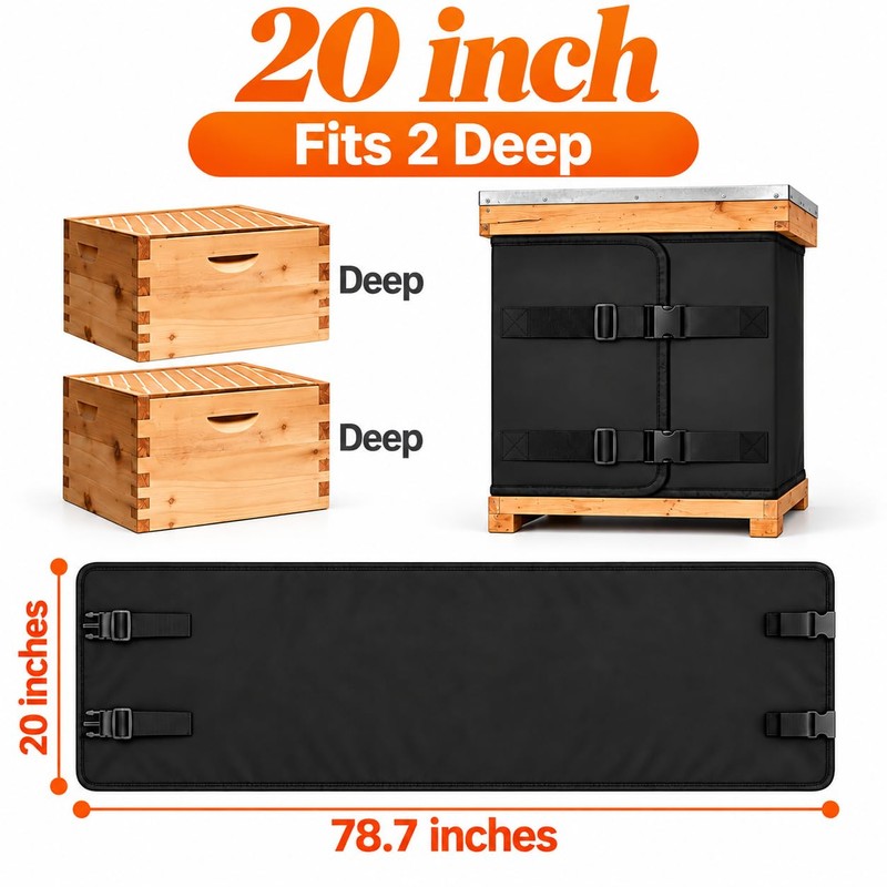 79" x 20" Winter Bee Hive Insulation Wrap for 8