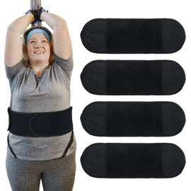 Shyyween 4 Pcs Extender Strap Extending Decompression Belt Multipurpose Elastic Reusable Belt Black Extender Strap Pack to Fit Waist Wraps, Back, Knee, Ankle, Braces, Belts, 4.4x14.5 Inches