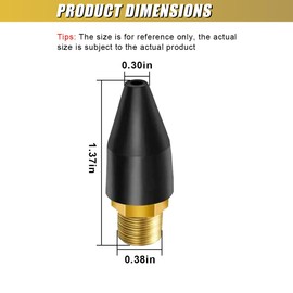 DUSCOKE Black Rubber Air Nozzle Tip Tool, Blow Gun Rubber Tip with 1/8" NPT for Air Tool Parts & Accessories, Air Hose Nozzle for Car Pump Air Compressor (6PCS)