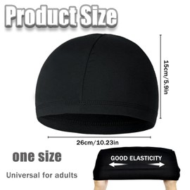 Pack of 3 Breathable Elastic Underhelmet Cap Summer Lightweight Thin Cotton Hat Cooling Skull Cap Cycling Hat Under Helmet Running Hat Sports Beanie, Black, dark grey, navy blue