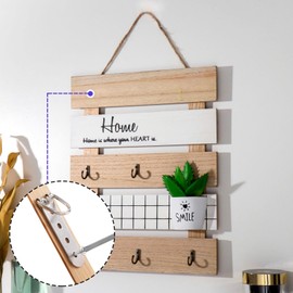 SmallCat 6 pcs D Ring Picture Hangers, Metal Wall Hook Hanger Heavy Duty with Screws, Large Strap Hanger 4 Holes for Clock, Pictures, Photo Frames, Mirrors