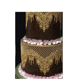 x2 Chandelier Edible Shiny Sugar Lace (Shiny Gold)