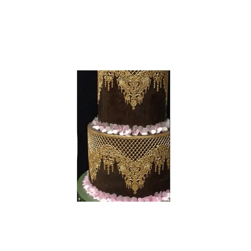 x2 Chandelier Edible Shiny Sugar Lace (Shiny Gold)