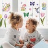 AstraGlam Window Stickers Flowers Butterfly, Pack of 8 Reusable PVC