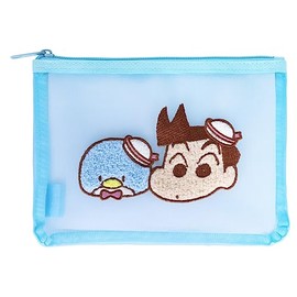 Sunstar Stationery S2321866 Sanrio Pouch, Sagara Embroidery Mesh, Crayon Shin-chan x Sanrio Kazama-kun x Tuxedo Sam